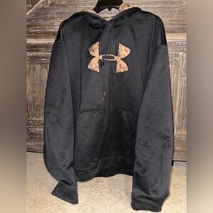 Black Under Armour Hoodie with Camo Logo